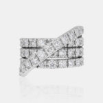 Four Crossover Pave Ring