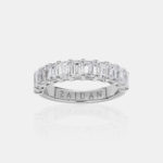 Emerald Cut Half Wedding Band