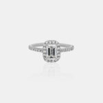 Emerald cut solitaire ring