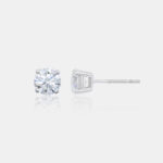Round Diamond Stud Earrings Platinum